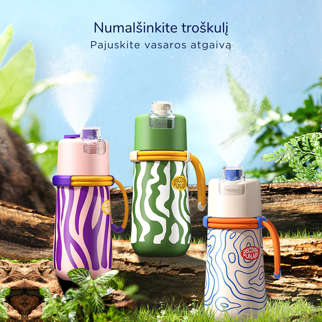 Vėsinanti 2in1 gertuvė su purškikliu, 500ml - Blush Pink