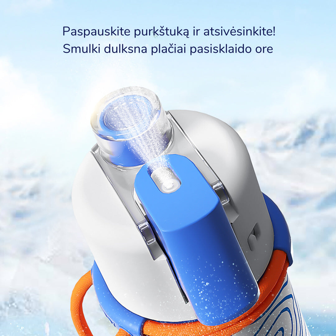 Vėsinanti 2in1 gertuvė su purškikliu, 500ml - Water Green