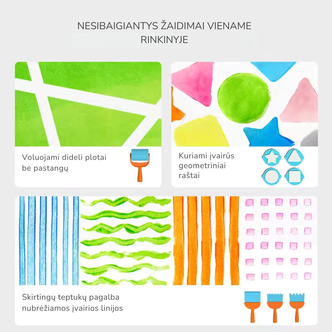 A set of tools for painting with paints