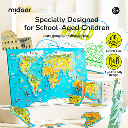 DIDELIS MAGNETINIS PASAULIO ŽEMĖLAPIS / DĖLIONĖ