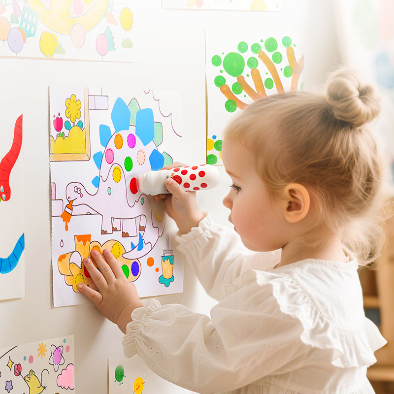 Išplaunami taškiniai markeriai - 6 spalvos