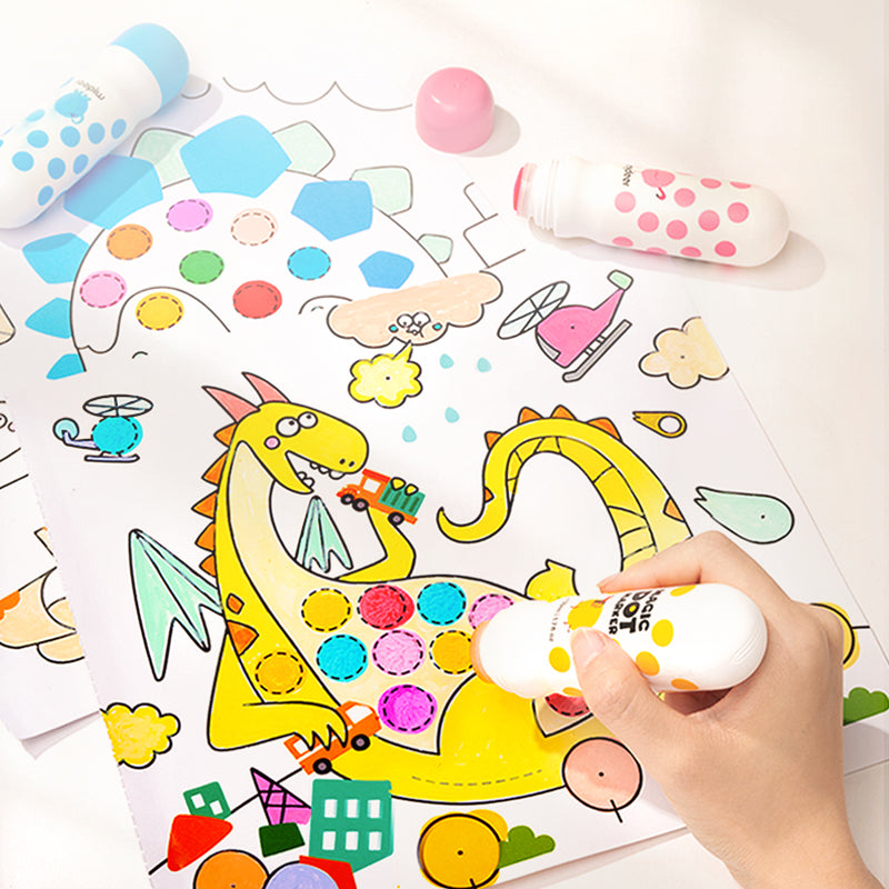 Išplaunami taškiniai markeriai - 6 spalvos