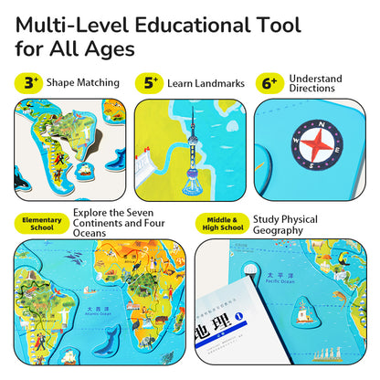 DIDELIS MAGNETINIS PASAULIO ŽEMĖLAPIS / DĖLIONĖ