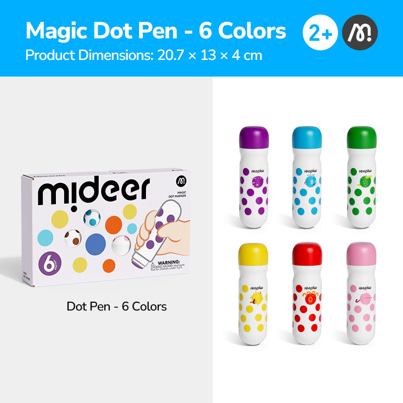 Išplaunami taškiniai markeriai - 6 spalvos