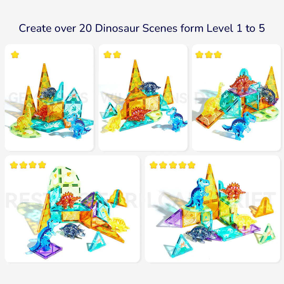 Magnetic Building Set - Dinosaurs - 48 Pieces