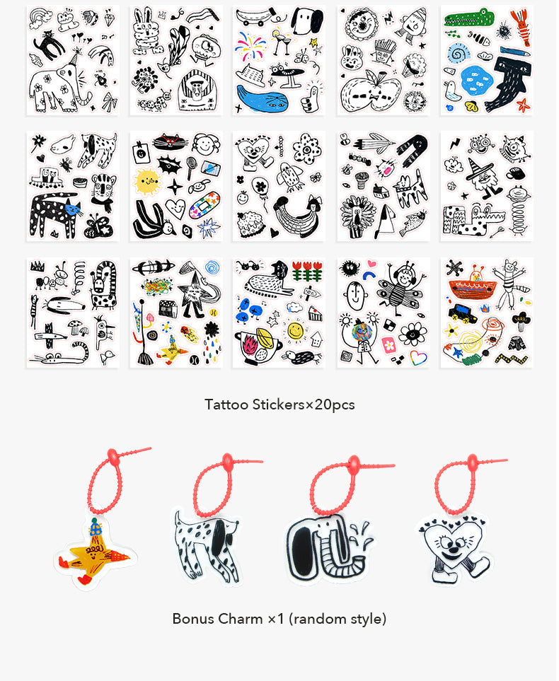 Tatuointi- ja tarrasetti - MINI vaaleanpunainen