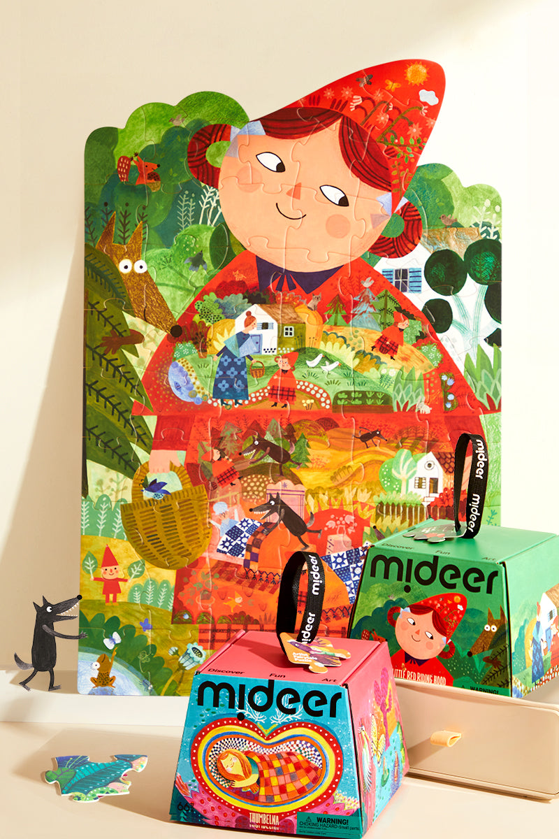 Menininkės kurta dėlionė - Raudonkepuraitė, 59 dalys