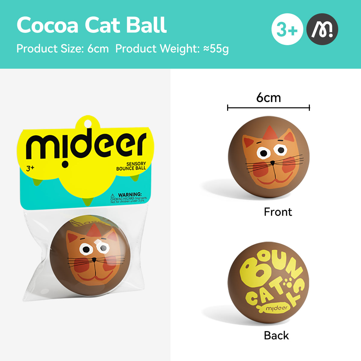 Sensory Ball - Cocoa Cat