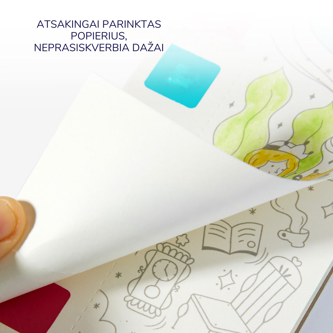 Watercolor coloring book World Adventures