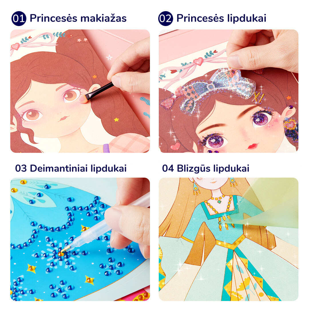 3-in-1 askartelusetti Prinsessan fantasiameikki