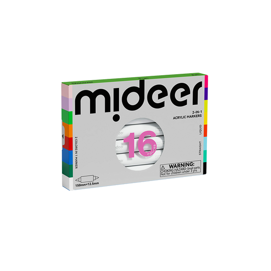 Two-Color Acrylic Markers - 16 Colors