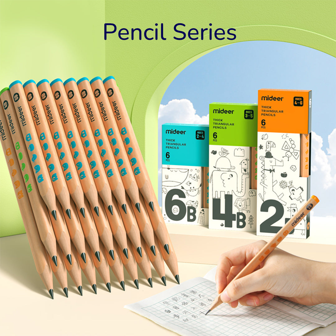 Thick Triangular 2B Pencils - 6 Pieces